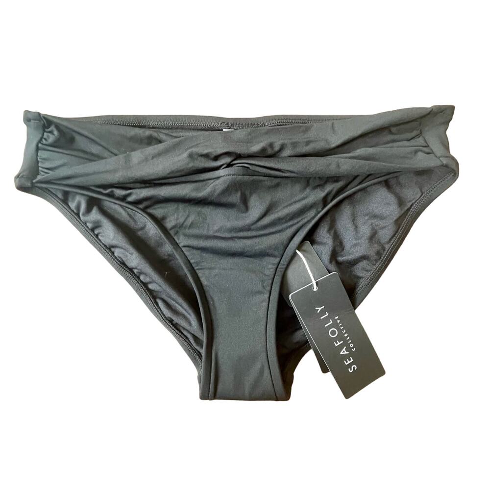 Seafolly Black Bikini Bottoms US Sz 4 NWT